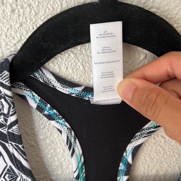 Ivivva Tank Top Girls Black and White Geometric Print Athletic Girls Size 12 - Picture 5 of 8